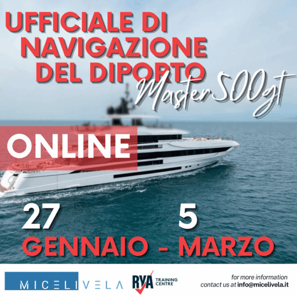 Ufficiale di Navigazione del Diporto 500gt - 27 Gennaio - 5 Marzo